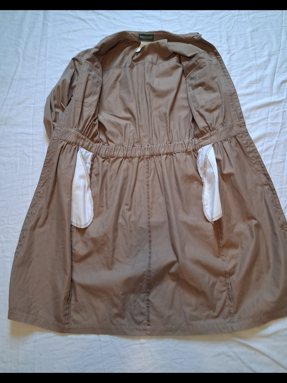 Harve Benard Shirt Dress Taupe Button-Front Utility Size 10 Vintage 80s - Picture 8 of 10